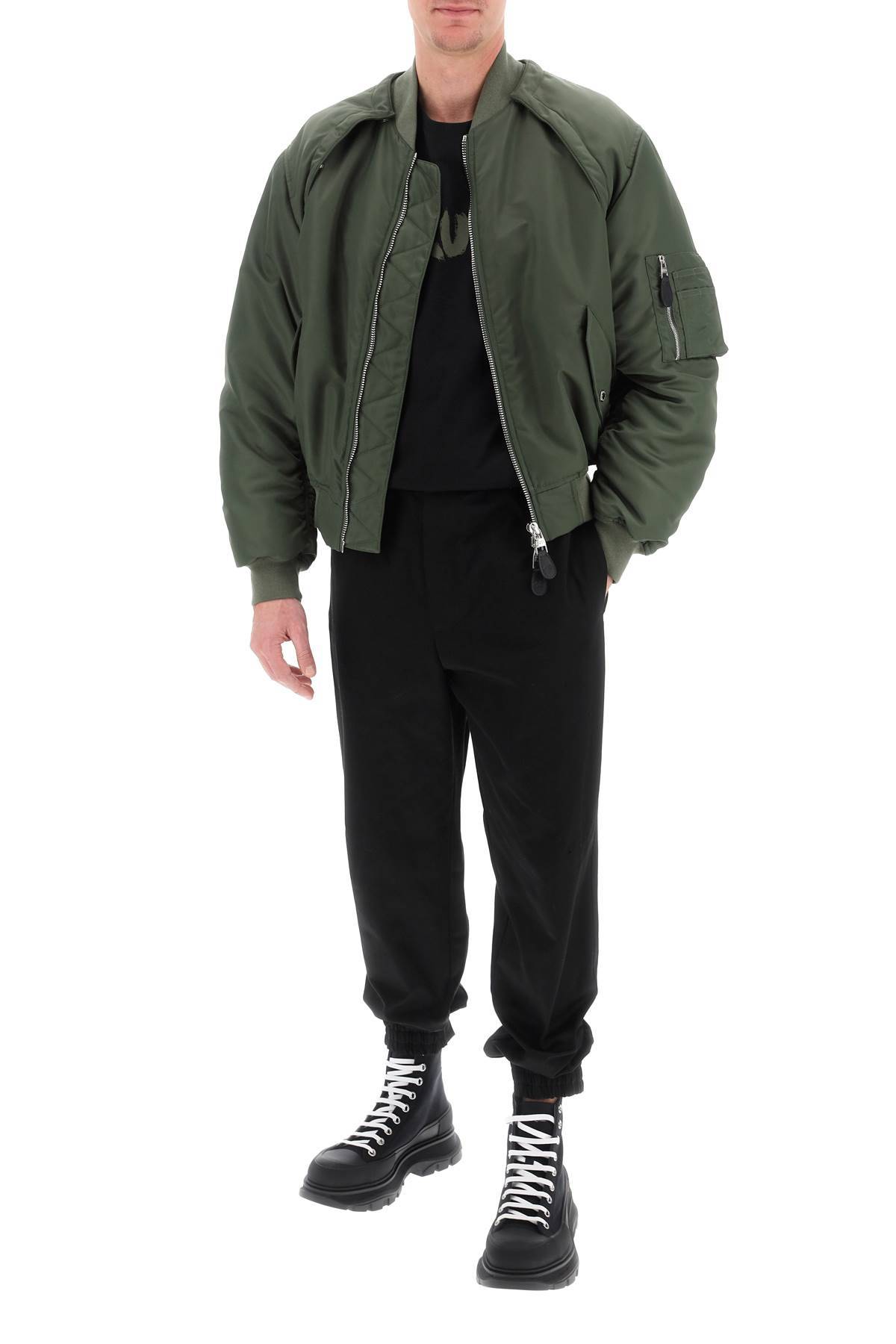 ALEXANDER MCQUEEN convertible bomber jacket in nylon satin