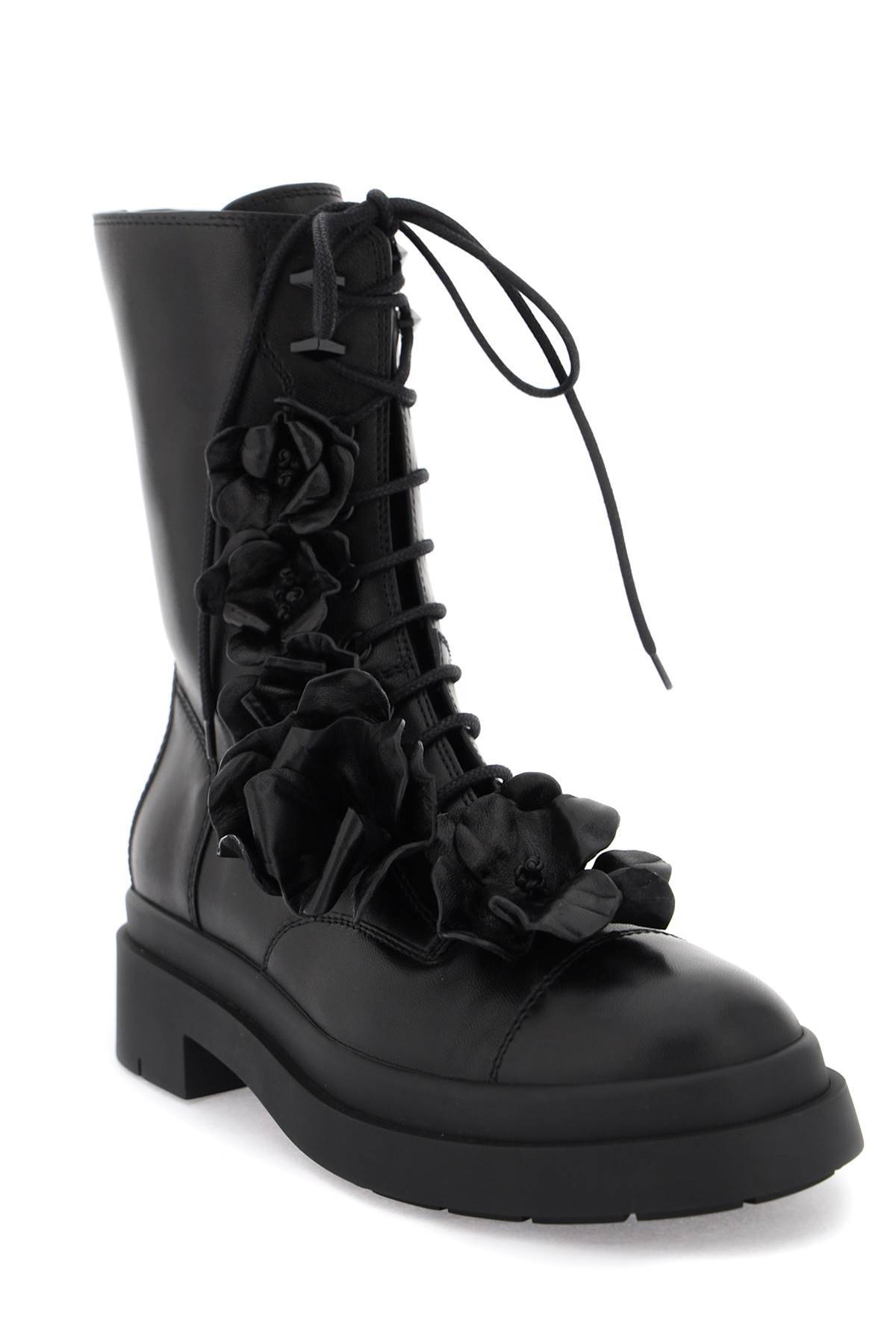 JIMMY CHOO nari flowers flat combat boots