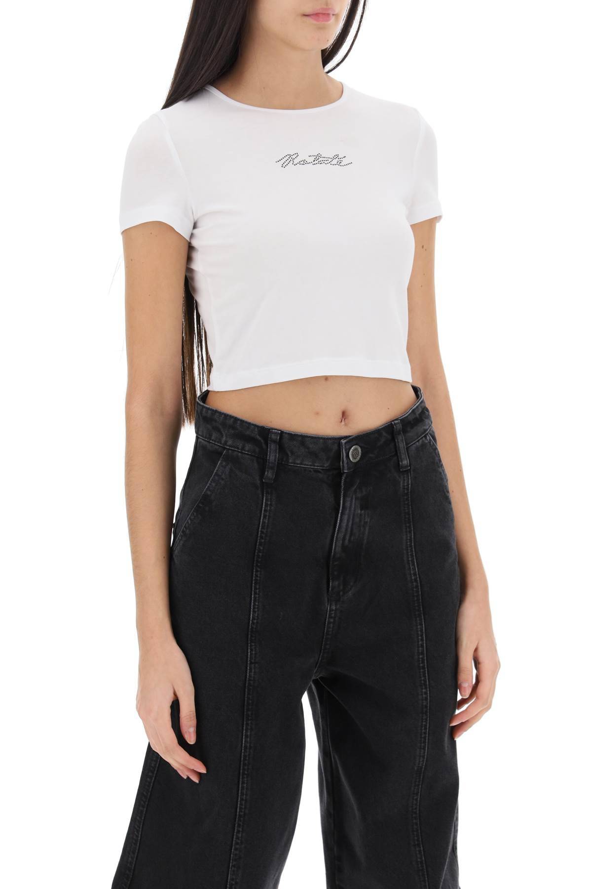 ROTATE cropped t-shirt with rhinestone logo