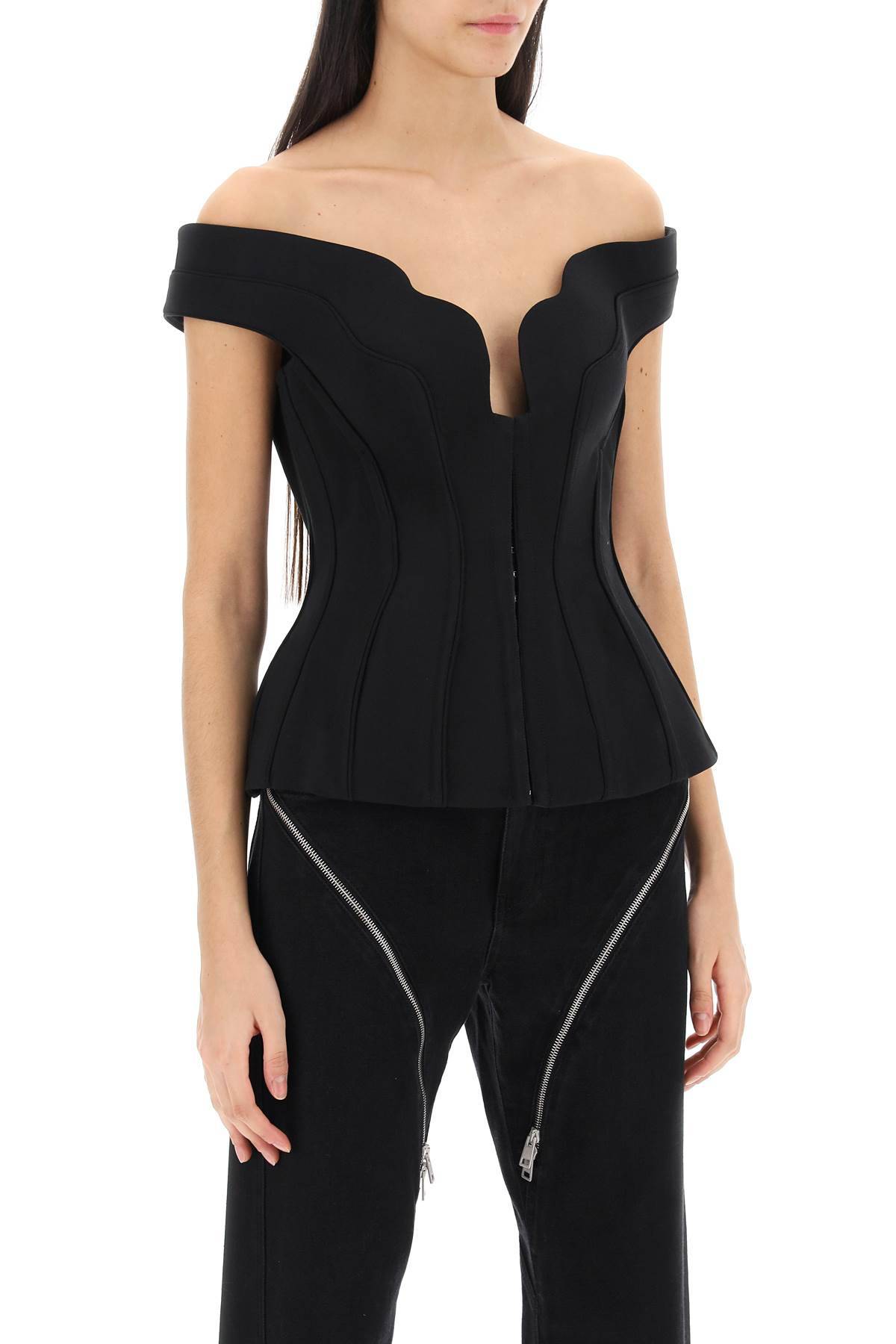 MUGLER off-shoulder corset top