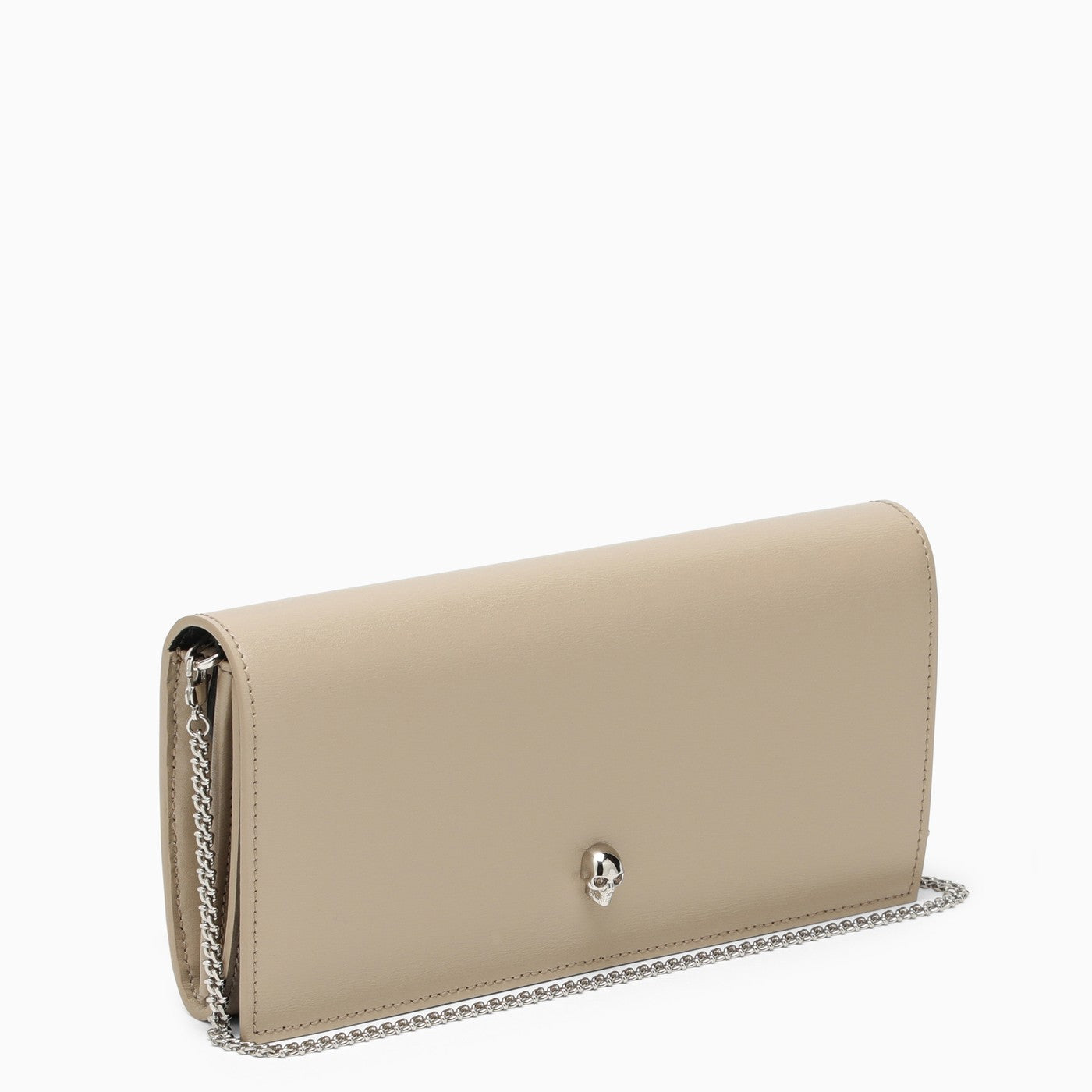 Alexander Mc Queen Camel Beige Chain Wallet In Leather