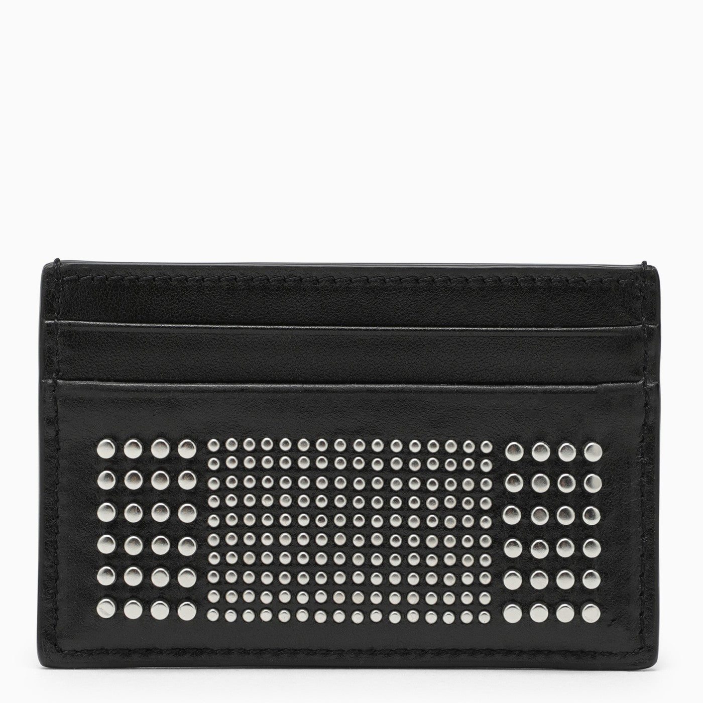 Alexander Mc Queen Black Studded Leather Card Case