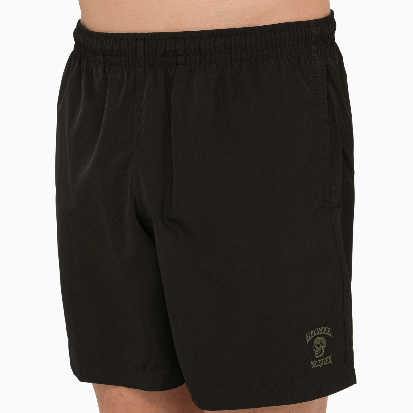 Alexander Mc Queen Black Bermuda Shorts With Logo