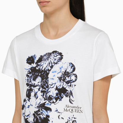 Alexander Mc Queen White Printed T Shirt With Logo