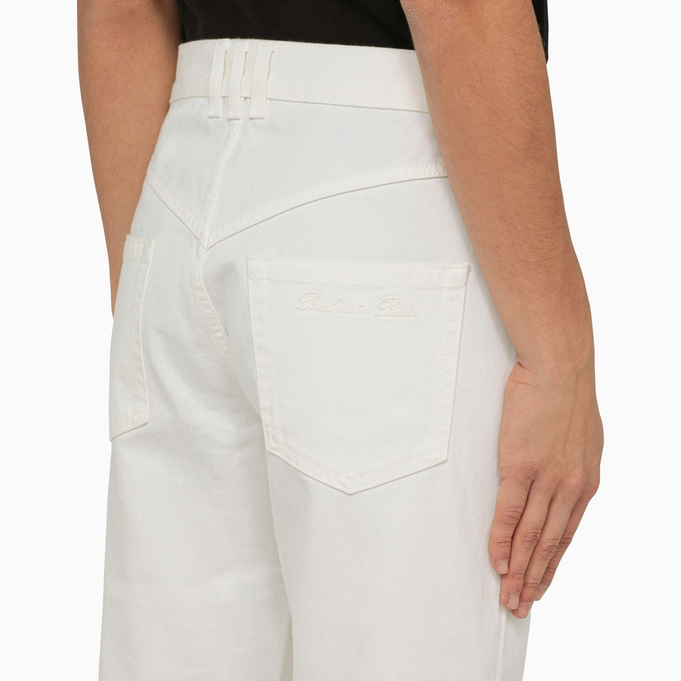 Balmain Regular White Cotton Trousers