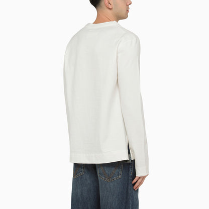 Jil Sander White Cotton Crew Neck Sweater