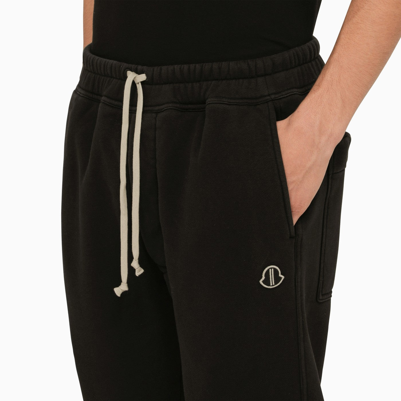 Rick Owens Black Cotton Berlin Pants With Logo