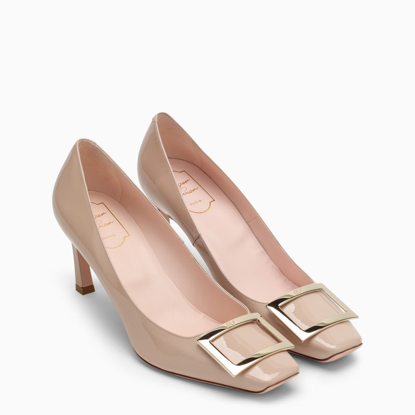 Roger Vivier Collant Colour Trompette Décollette In Patent Leather