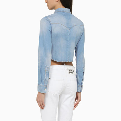 Dsquared2 Light Blue Cropped Denim Shirt