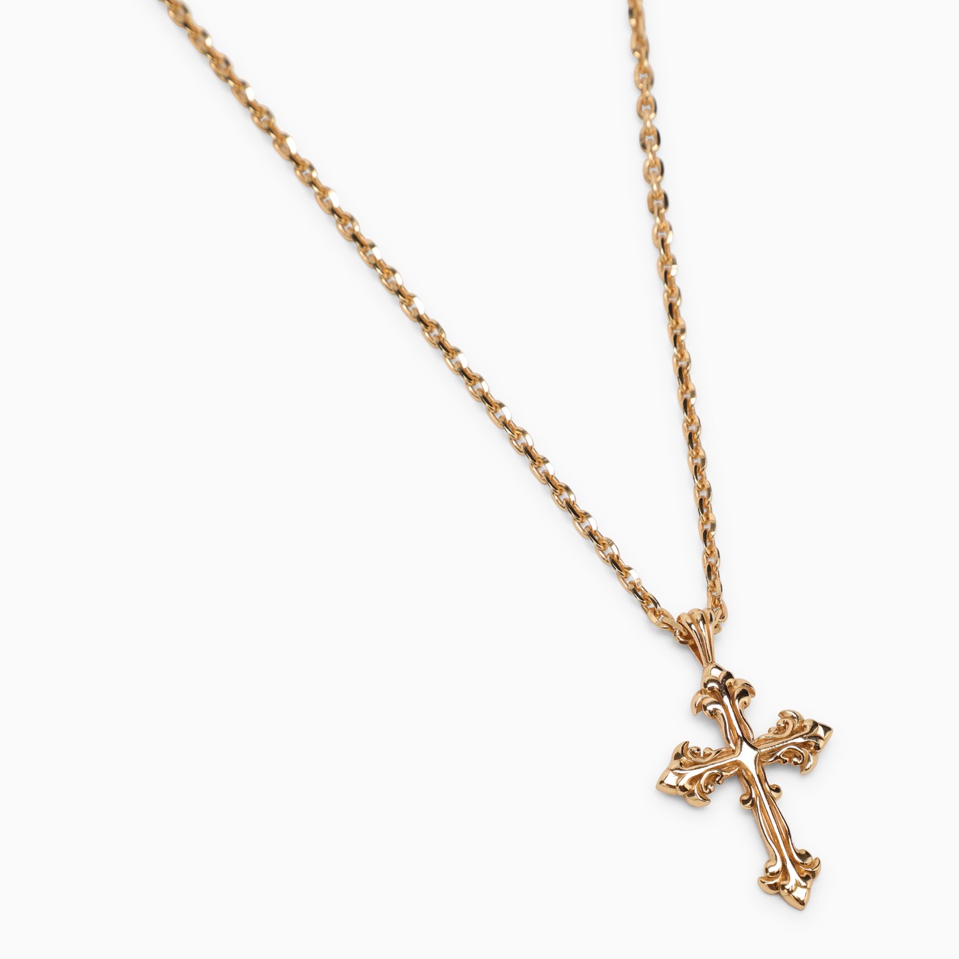 Emanuele Bicocchi Avelli Small Cross Necklace In 925 Gold Plated Silver