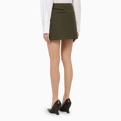 Wardrobe.Nyc Military Green Wool Mini Skirt