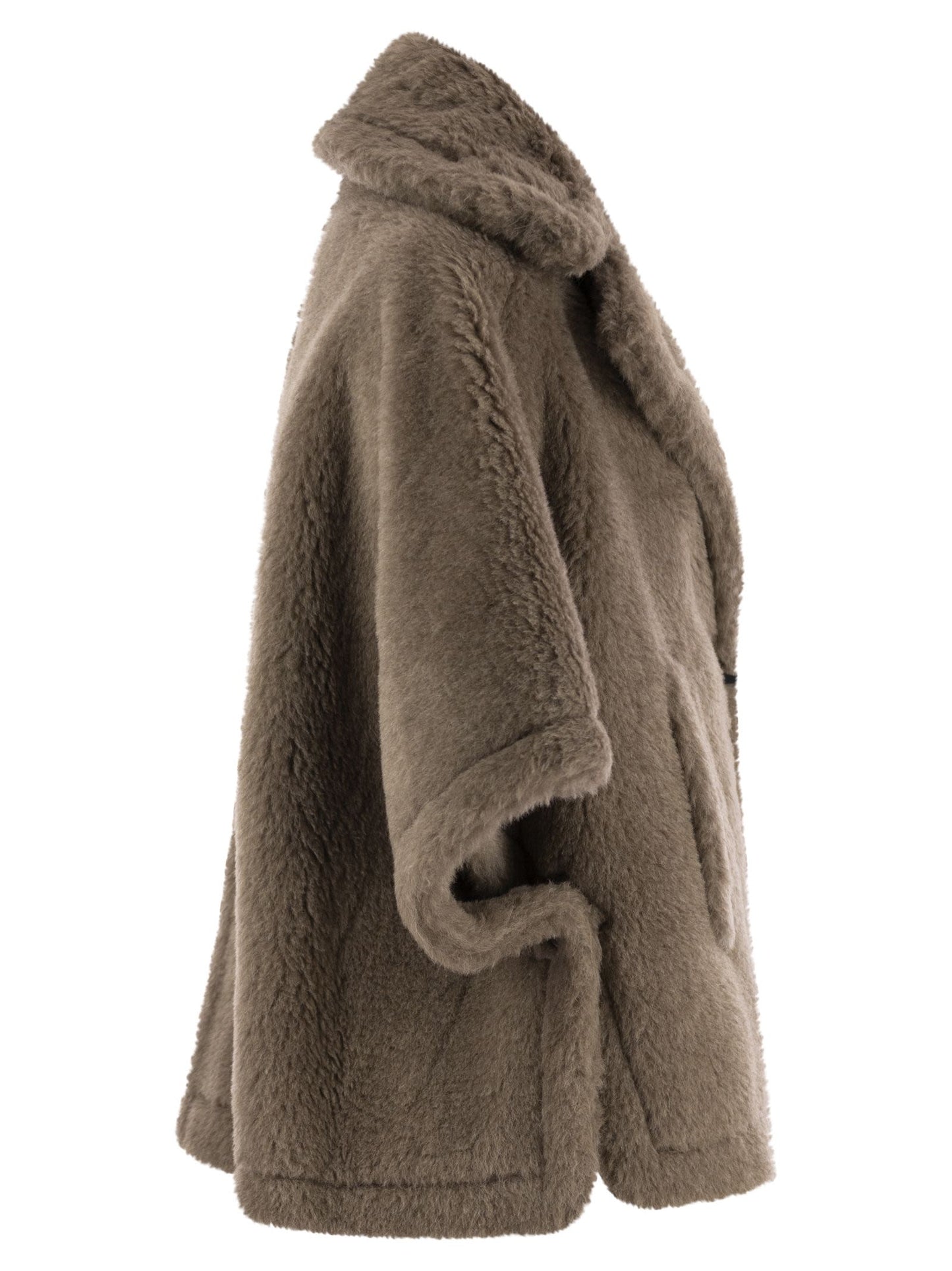 Max Mara Aleggio Short Cape In Teddy Fabric