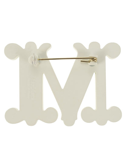 Max Mara Mbrooch Monogram Brooch With Crystals