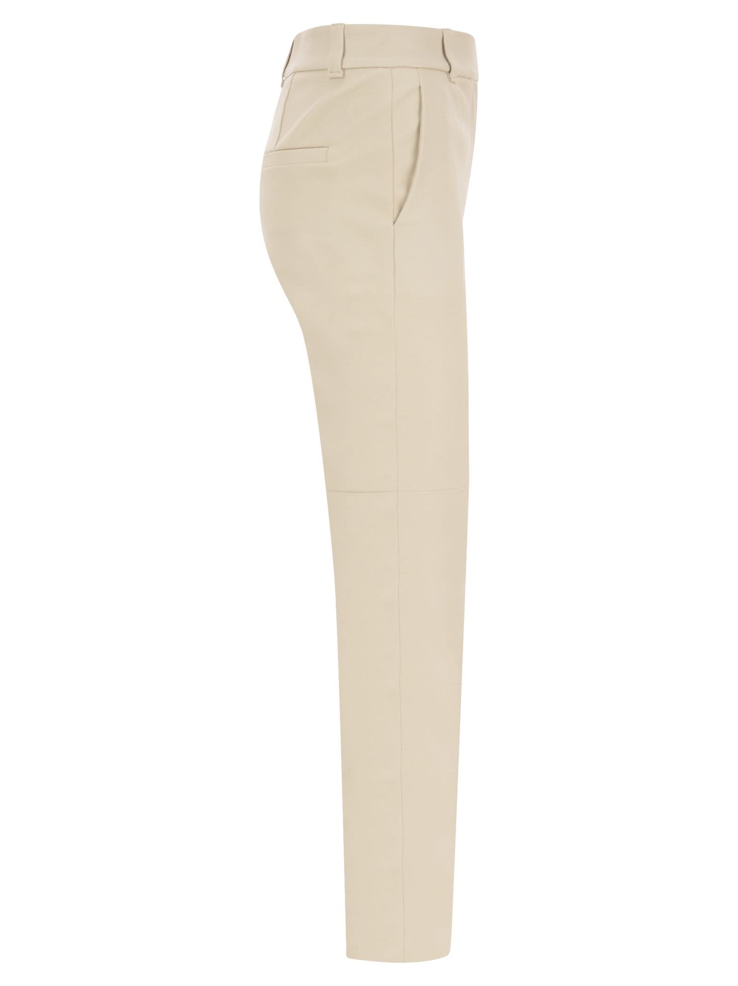 Brunello Cucinelli Stretch Nappa Leather Cigarette Trousers