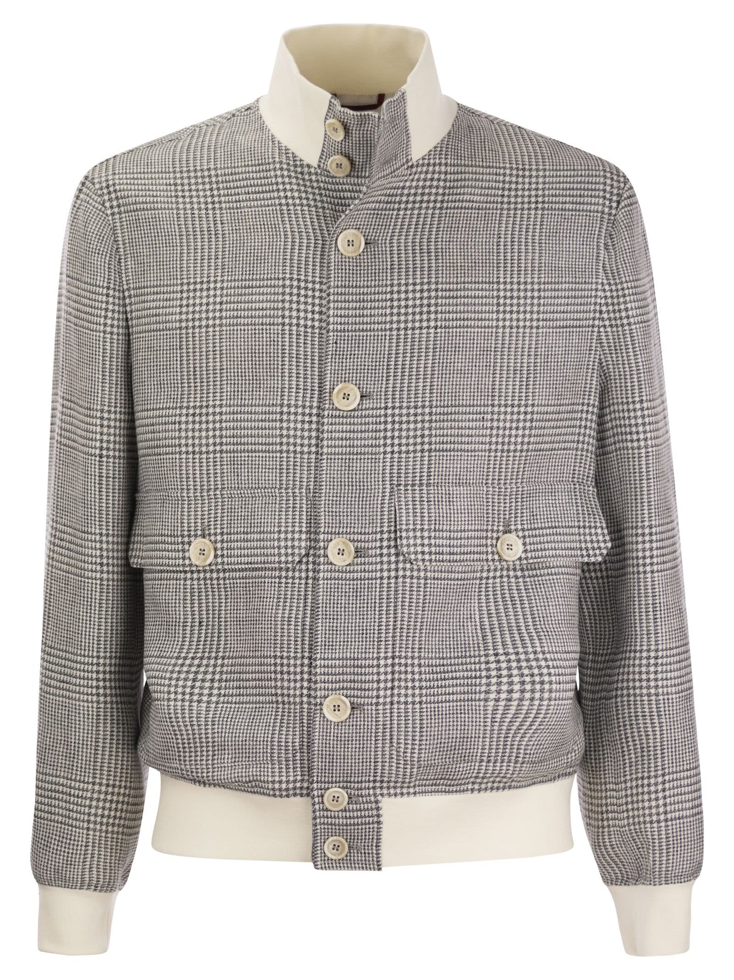 Brunello Cucinelli Linen, Wool And Silk Checked Jacket