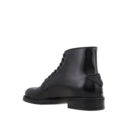 Prada Leather Lace Up Boots